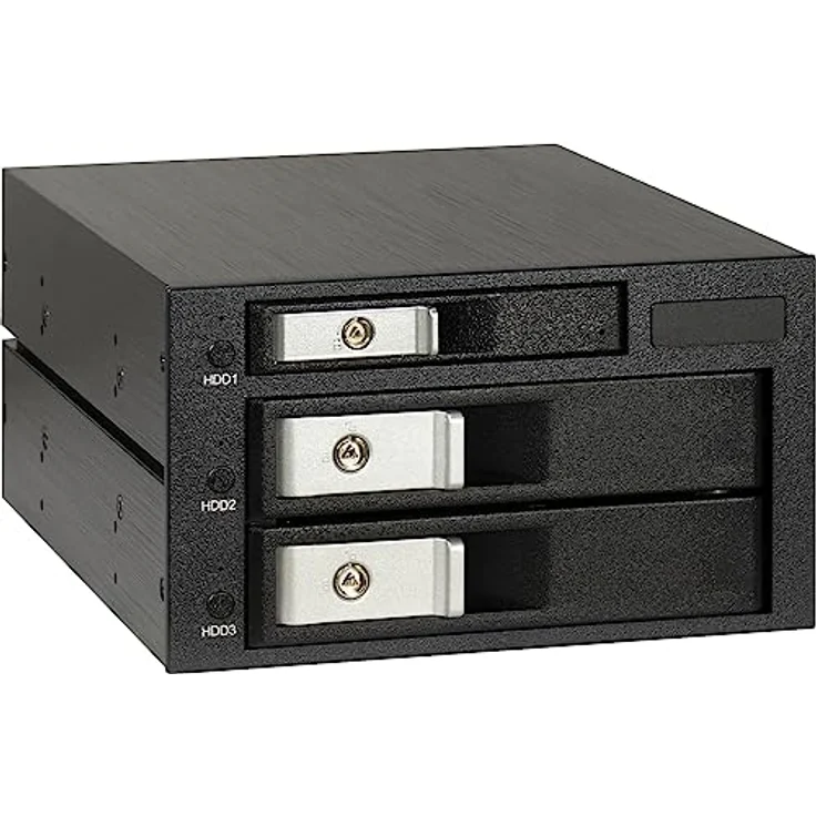 Intertech INTER-TECH HDD-Wechselrahmen ST-3525 fuer 1x 6,35cm 2,5Zoll und 2x 8,89cm 3,5Zoll, SSD + Festplatte Zubehör – Bild 1