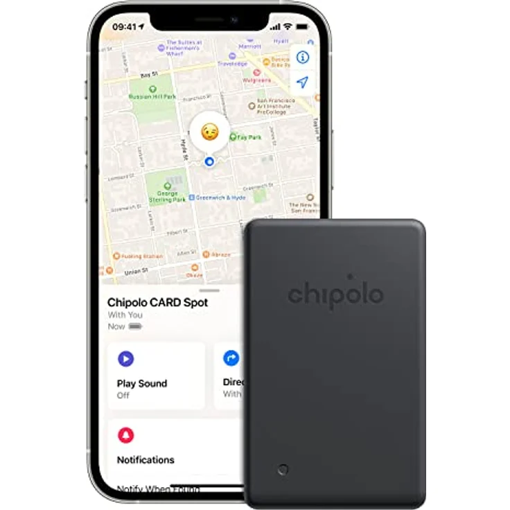 Chipolo Card Spot - Geldbörsen Finder, Bluetooth Tracker für Geldbörse - Funktioniert mit der Apple "Wo ist?" App (nur für iOS) (Beinahe Schwarz) – Bild 3