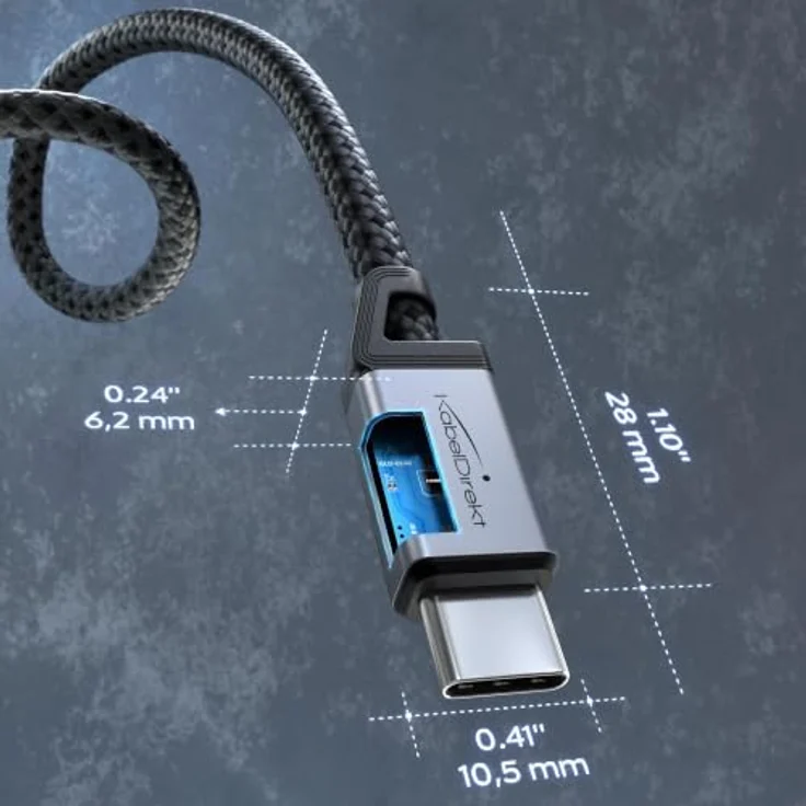 KabelDirekt USB-C-Kabel, 3x2m, USB 2.0, 60W PD, flexibles und bruchfestes Ladekabel für Smartphones und Notebooks – Bild 3