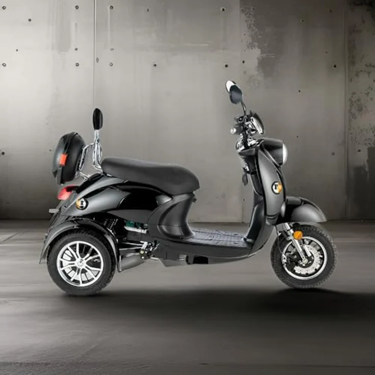VELECO Zt 63 Retro Dreirad Seniorenmobil Schwarz mit Straßenzulassung, Vollfederung und LED-Beleuchtung, große Reichweite (40-60 km) – Bild 5