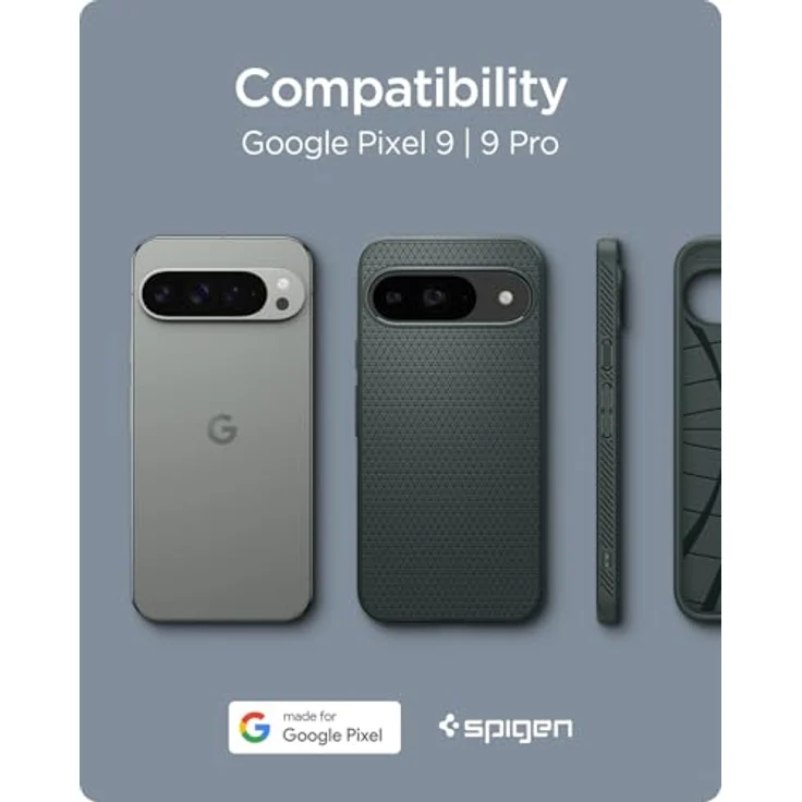 Spigen Liquid Air Hülle für Google Pixel 9 Pro und Pixel 9 [Made for Google] -Abyss Green, Schutzhülle mit Fingerabdruckvermeidung und Air Cushion Technologie – Bild 2