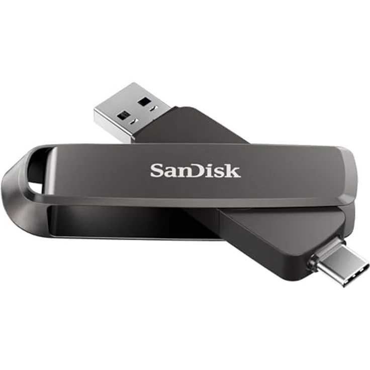 SanDisk Extreme PRO DUAL Drive 1 TB, Flash-Laufwerk 2-in-1 USB Type-A und USB Type-C, Lesegeschwindigkeit bis zu 1000 MB/s, Automatische Backup, Schwarz – Bild 3