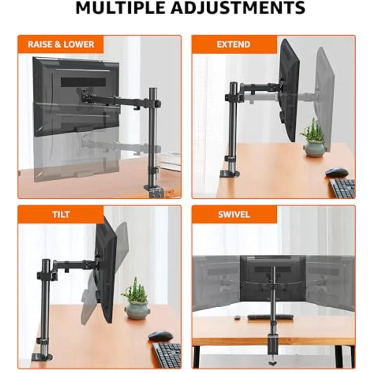 AmazonBasics - Einzel-Monitorständer, höhenverstellbar, Stahl – Bild 4