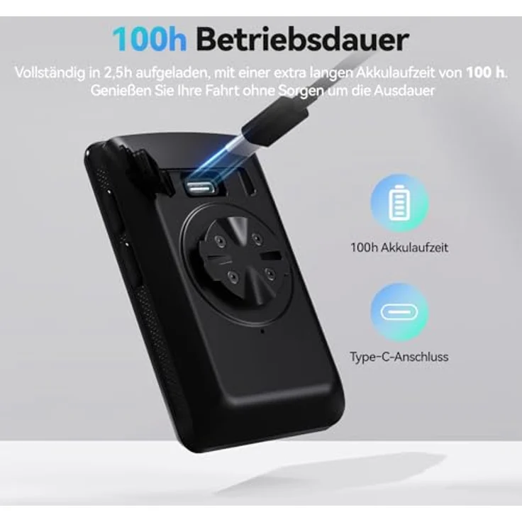 CYCPLUS GPS Fahrradcomputer ANT+ mit Bluetooth 5.0, 2,8-Zoll-LCD, 100+ Stunden Akku, IP67 wasserdicht, automatische Hintergrundbeleuchtung – Bild 4