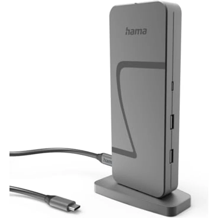 HAMA Connect2Office Speed 8 Ports Docking Station, Grau mit 10 Anschlüssen, 8K Unterstützung und USB-C Ladefunktion – Bild 7