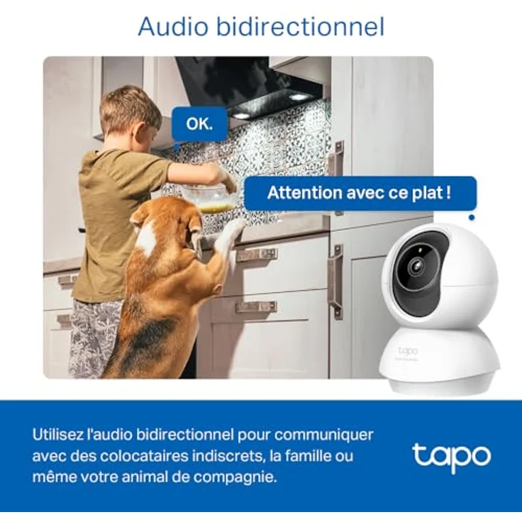 TP-Link Tapo C230, Pan/Tilt AI Home Security Wi-Fi Kamera mit 88° Blickwinkel, Weiß – Bild 6