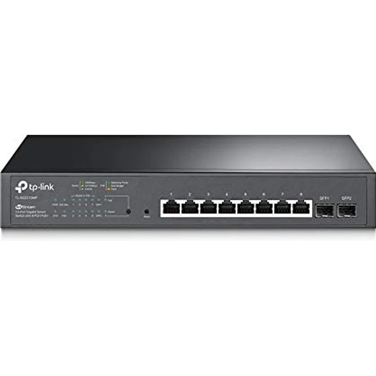 TP-Link TL-SG2210MP 8 Port Gigabit Smart PoE Switch mit 2 SFP-Slots, 8 PoE+ Ports mit einer Gesamtleistung von bis zu150 W, Omada-SDN integriert – Bild 1