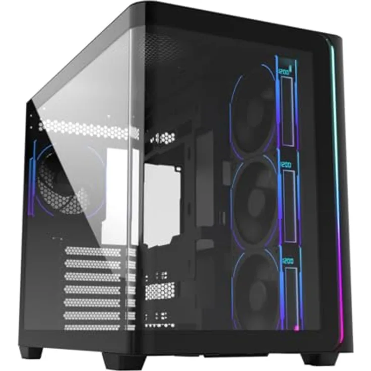 Fortron FSP GEH Midi M580 BP, Tower-Gehäuse für ATX/M-ATX/M-ITX mit ARGB-Beleuchtung, schwarz