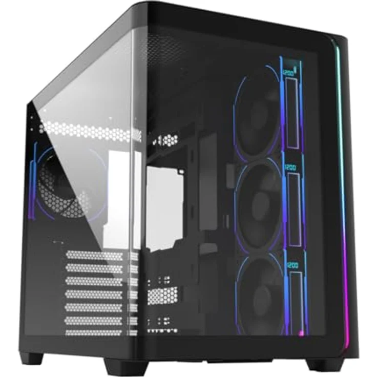 Fortron FSP GEH Midi M580 BP, Tower-Gehäuse für ATX/M-ATX/M-ITX mit ARGB-Beleuchtung, schwarz – Bild 1
