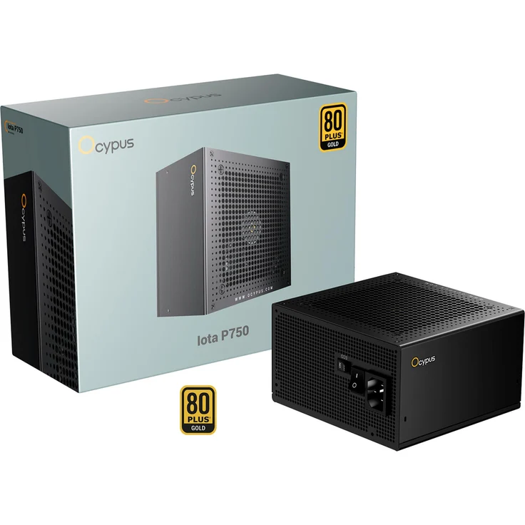 OCYPUS Iota P750, 750 W Vollmodulares ATX 3.1 Netzteil, Gold mit 91% Energieumwandlungseffizienz und 120mm FDB-Lüfter