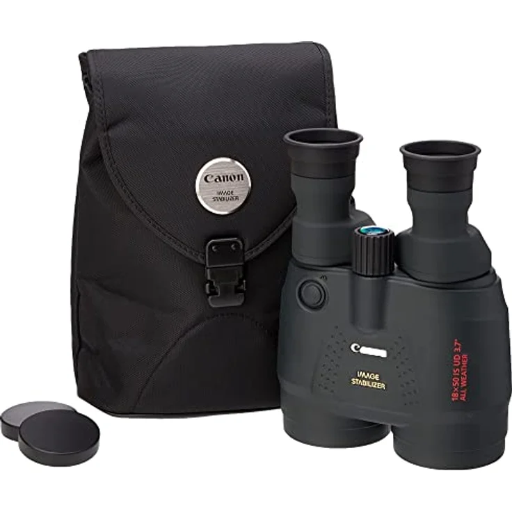 Canon 18x50 IS Allwetter Fernglas (18 fache Vergrößerung, wetterfest, Feldstecher, Präzisionsoptik, IS Bildstabilisator, manuelle Fokussierung, Dioptrinkorrektur, Porroprisma II), schwarz – Bild 2