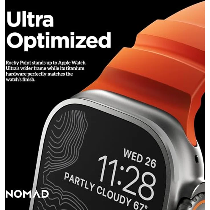 NOMAD Rocky Point Band für Apple Watch 42/44/45/49 mm, wasserfestes und leistungsstarkes Uhrenarmband mit Magma Connector Natural – Bild 9