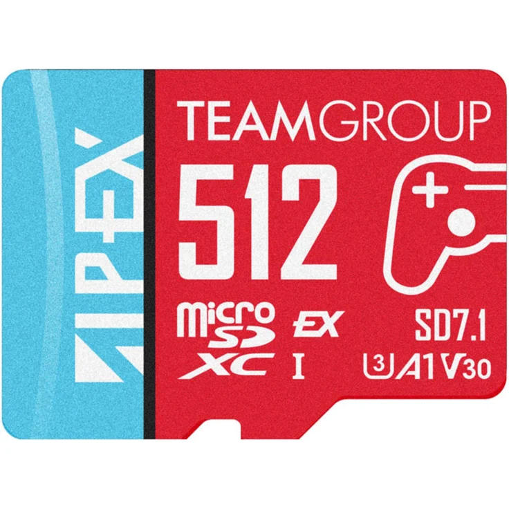 Team Group APEX SD7.1 512 GB SDXC MicroSD Express Speicherkarte, Blau, Ultra-Hochgeschwindigkeitslesegeschwindigkeit bis zu 800 MB/s, wasserfest und stoßfest
