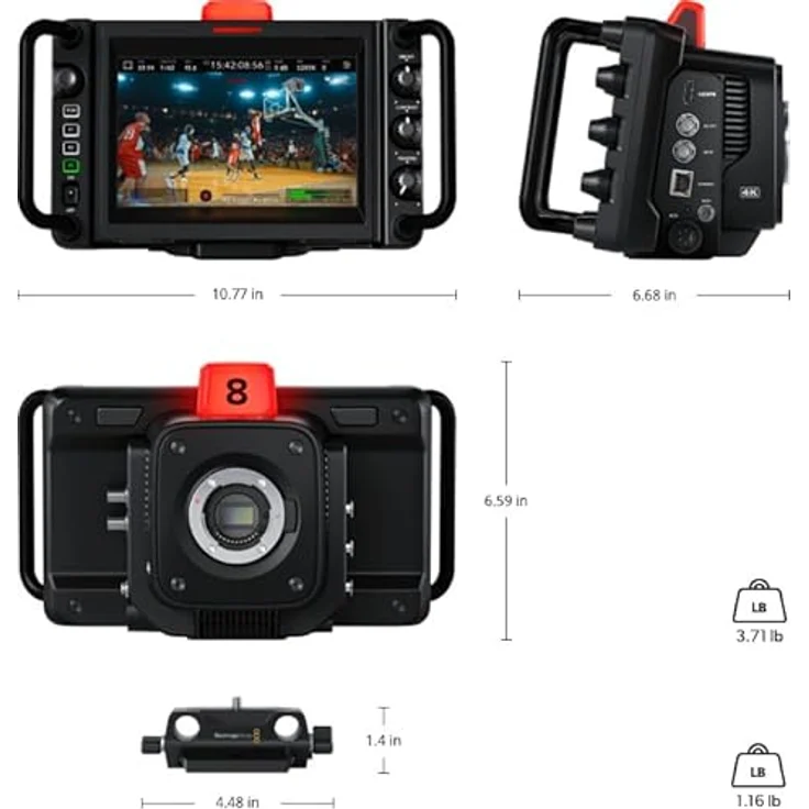 Blackmagic Studio Camera 4K Pro G2, Broadcast-Kamera mit 12G-SDI, 10G-Ethernet, 3840x2160 bis 60 fps, MFT-Bajonett – Bild 7