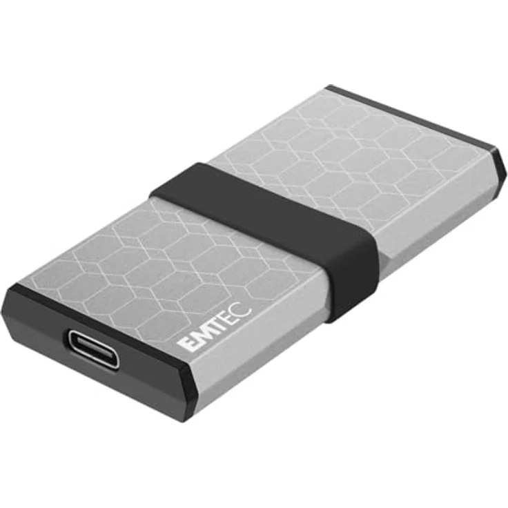 Emtec X205 Portable SSD 1TB, externe SSD mit USB-C 3.2 Gen2, silber, stoß- und vibrationsfest – Bild 2