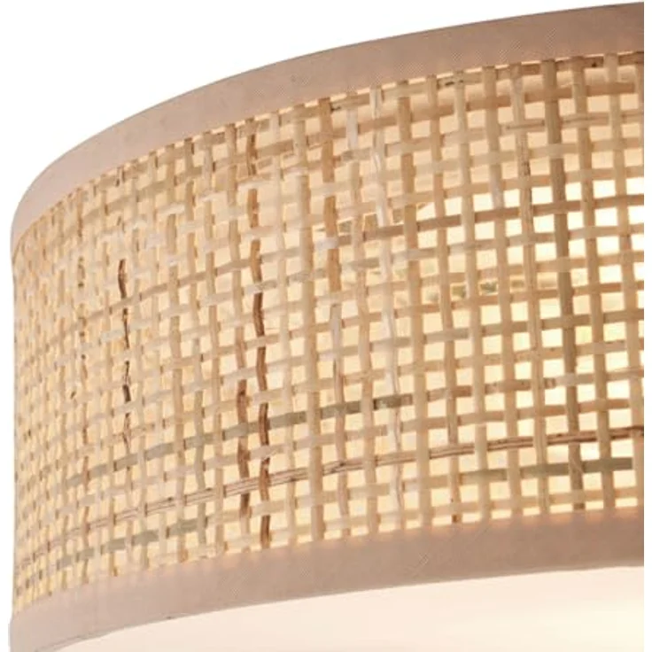 Qazqa - Orientalisch Orientalische Rattan Deckenleuchte Trammy 30cm - LED geeignet E27 - Naturel/Beige/Weiß – Bild 3