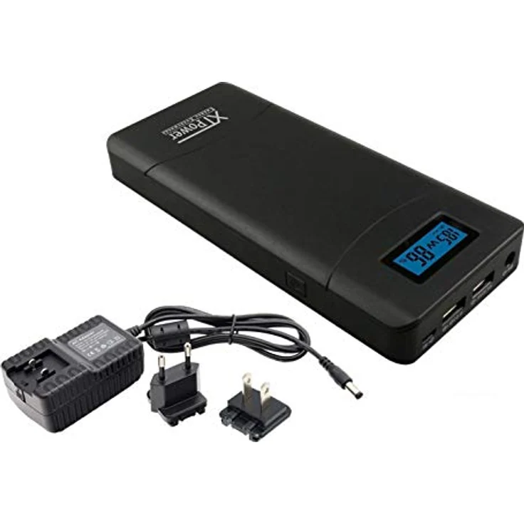 XTPower® XT-20000QC3-PA Powerbank inkl. Netzteil - moderner DC + USB QC3 Akku mit 20400mAh - 1x USB, 1x USB QC3 und DC Anschluss von 12 bis 24V 65W - für Laptop Tablet iPhone Galaxy – Bild 1
