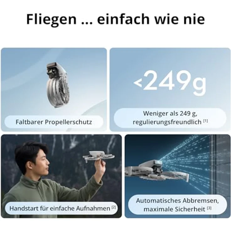 DJI Flip (RC-N3), Drohne mit Kamera 4k, extra leicht, Follow Me Funktion, 13 km Videoübertragung, Handstart, autom. Rückkehr, 31 min Flugzeit - DJI Mini Drohne für Erwachsene in Kohlefaseroptik – Bild 2