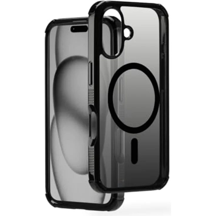 Hama Handyhülle Extreme Protect für iPhone 16 und MagSafe (D3O Bumper, stoßfest, sturzsicher, bruchsicher, magnetisches Case für induktives Laden, Farbverlauf) schwarz – Bild 1