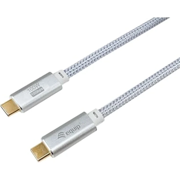 Equip 128360 USB 3.2 Gen 2 C-auf-C-Kabel, 3,0m, 10 Gbps, PD100W, 4K/60Hz, Weiß – Bild 2