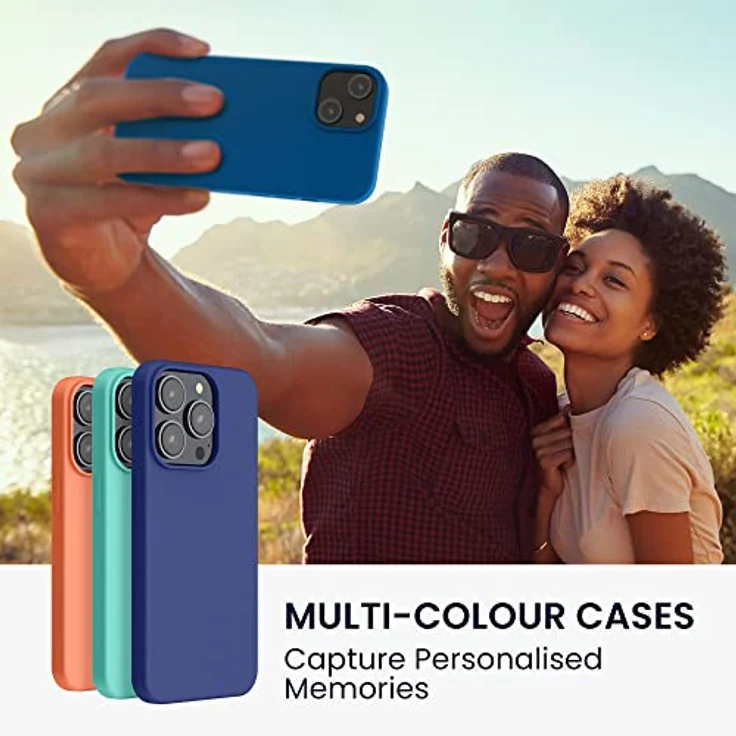 kwmobile Handyhülle für iPhone 14 - Silikon Case in Blue Reef, kabelloses Laden, stoßfest und rutschfest – Bild 3