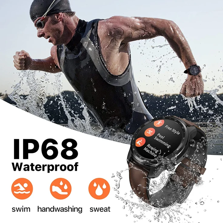 Mobvoi TicWatch Pro 3 Ultra LTE Smartwatch GPS, Unisex, 47mm, Edelstahlgehäuse, Kautschukarmband, Schwarz/Braun – Bild 10