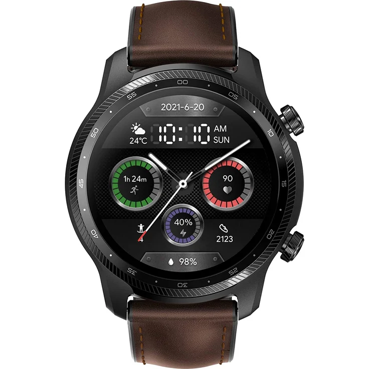 Mobvoi TicWatch Pro 3 Ultra LTE Smartwatch GPS, Unisex, 47mm, Edelstahlgehäuse, Kautschukarmband, Schwarz/Braun – Bild 4