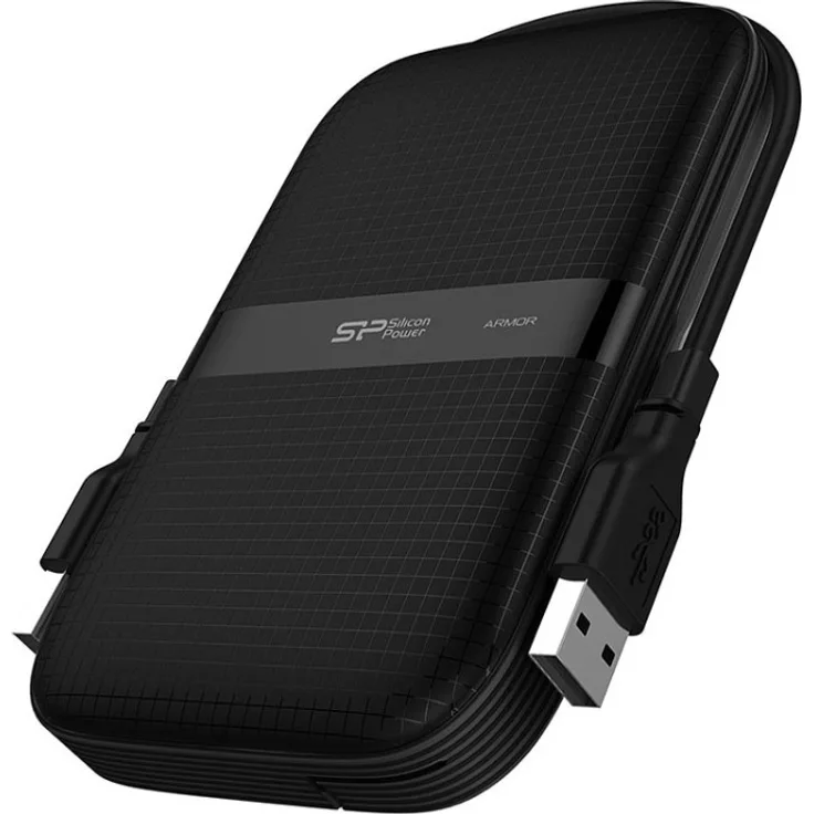 SILICON POWER Armor A60 - Festplatte - 5TB - extern (tragbar) - 2.5'' (6,4 cm) - USB 3,2 Gen 1 - Schwarz (SP050TBPHDA60S3A)