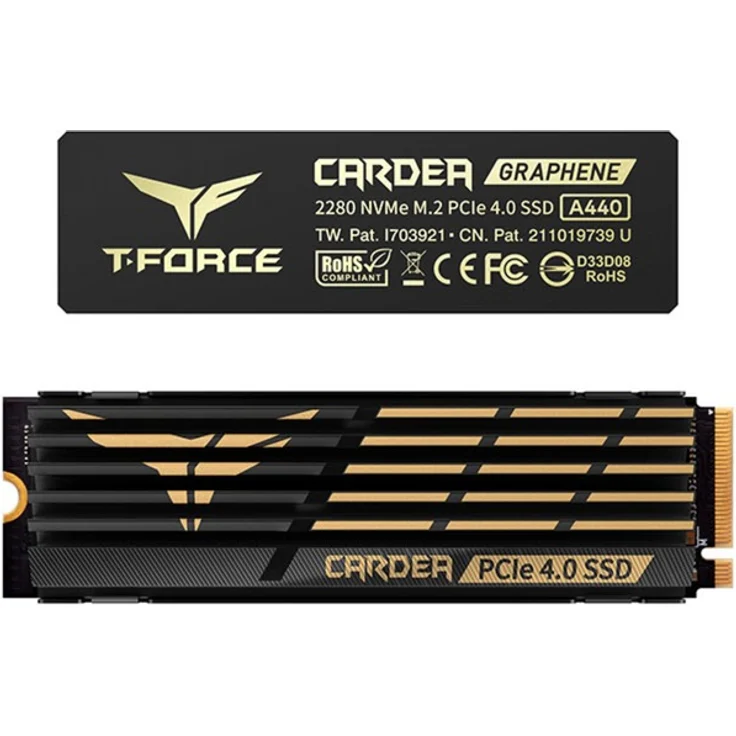 Team Group CARDEA A440 1 TB SSD, schwarz-gold, PCIe 4.0 x4, NVMe 1.4, M.2 2280 – Bild 1