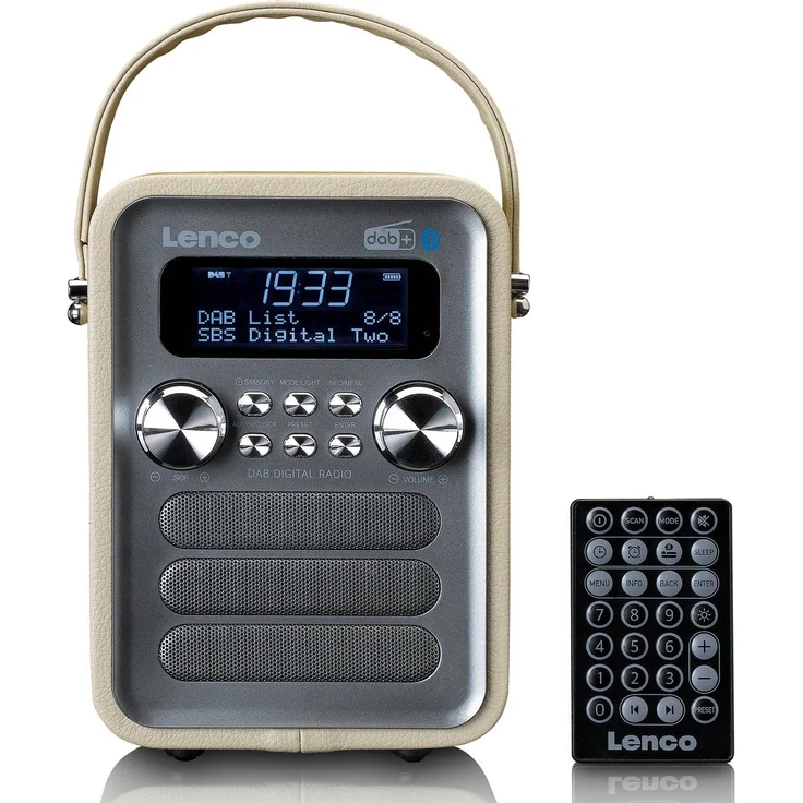 Lenco PDR-051 DAB+- FM-Radio, USB, Bluetooth, Akku-Funktion Taupe-Silber – Bild 1