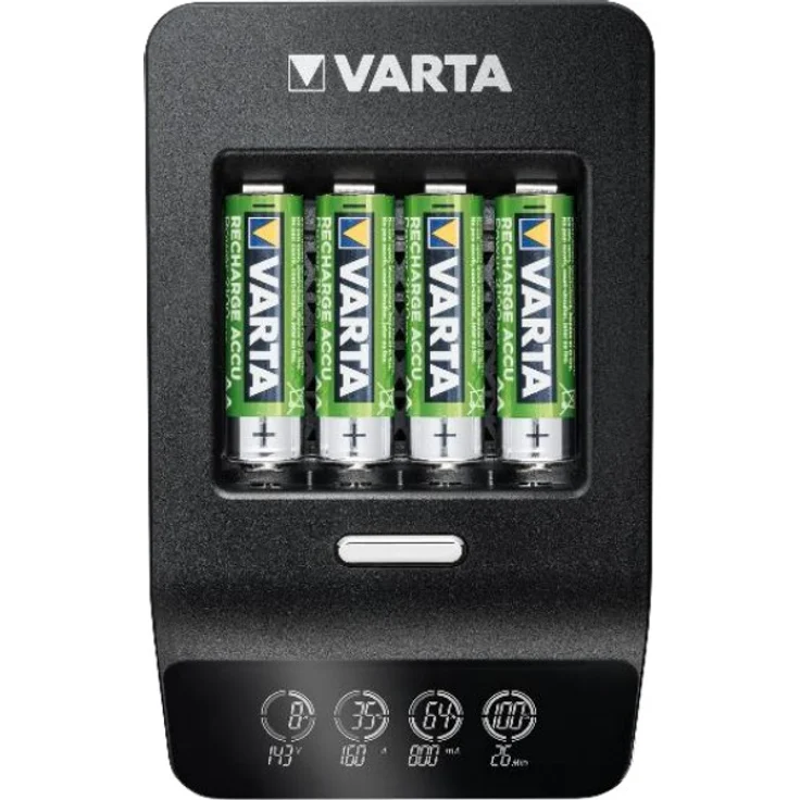 Varta LCD Ultra Fast Charger+ inkl. 4 Akkus 2100 mAh AA + 12V Ladegeräte -Universal- – Bild 1