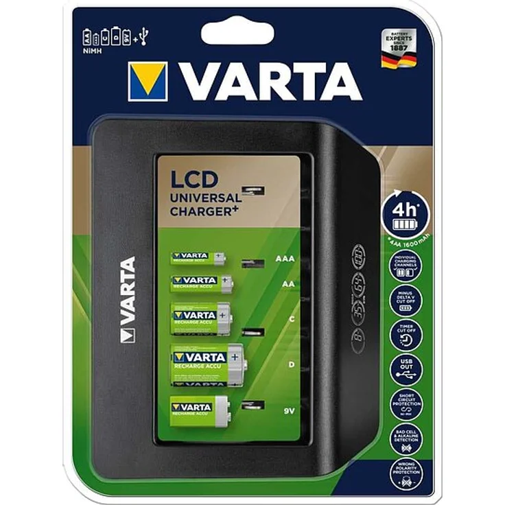 Varta LCD Universal Charger+ Ladegeräte 57688 für Ni-MH Akkus – Bild 1