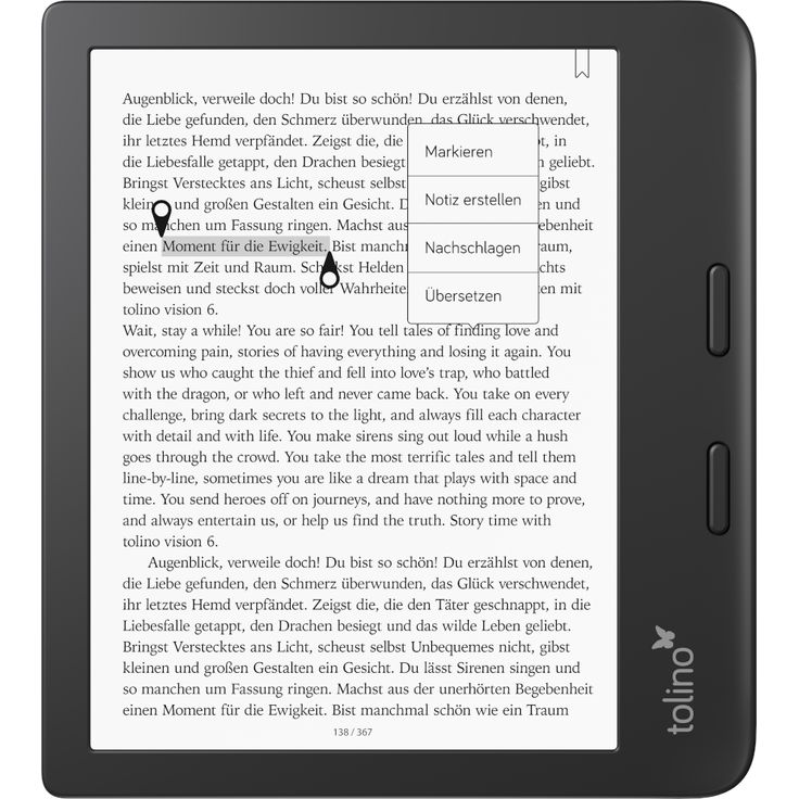 Tolino Vision 6, WLAN, 16 GB, Schwarz 