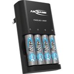 ANSMANN Akku Ladegerät für 1 bis 4 NiMH AA-AAA Akkus – incl. 4x AA 2100mAh