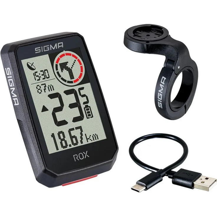 Sigma Fahrradcomputer Rox 2.0 Top Mount Set (inkl. Butler), schwarz (1 Set)