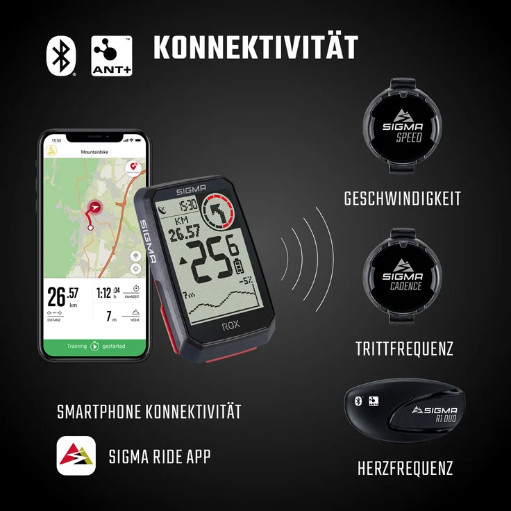 Sigma Rox 4.0 Sensor Set GPS Bike Computer Navi Fahrradtacho Komoot – Bild 5