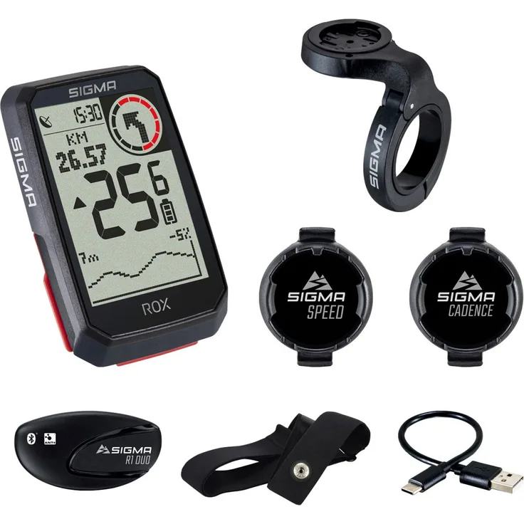 Sigma Rox 4.0 Sensor Set GPS Bike Computer Navi Fahrradtacho Komoot