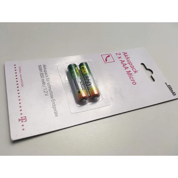 Telekom Telefon Akku - AAA-Akku 1,2 V/850 mAh - für Telefone 2er-Blister