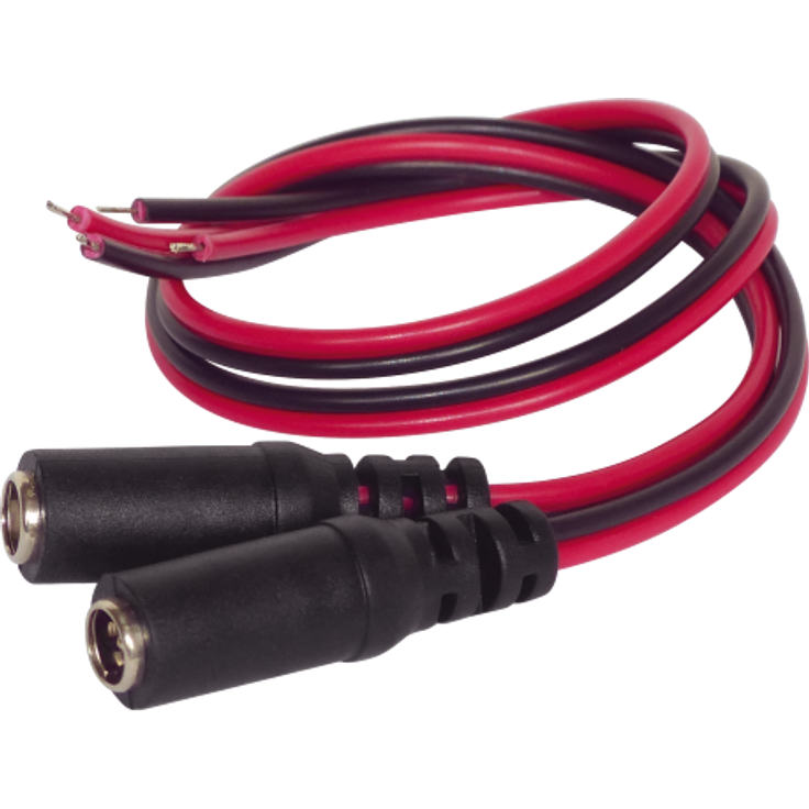 DC-Hohlbuchse 5,5x2,1 mm, mit 30cm Kabel, 2er-Set