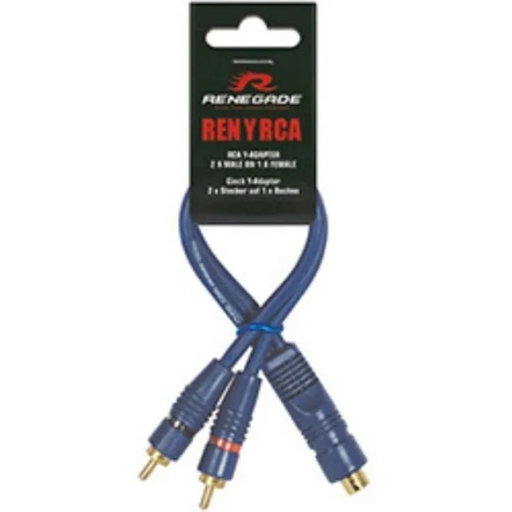 RENYRCA Cinch Y-Adapter doppelt abgeschirmt 0,25m (Blau)