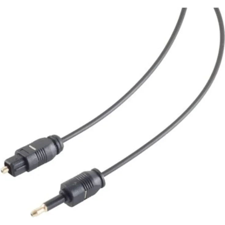 Audio Lichtleiterkabel, Toslink St. - 3,5 mm Mini Toslink St., 2,0 m Zum optischen Anschluss von kompakten Audiogräten (MP3-Player, Mini Disk Player) an den Verstärker (66402)