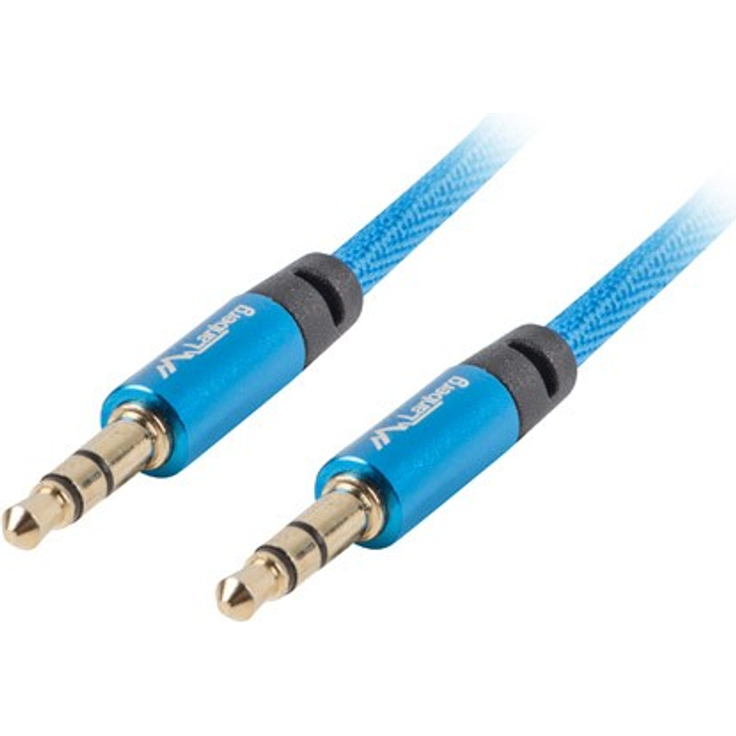 Lanberg Premium Cable Audio Mini jack 3,5mm 3pin, 2m Blue (CA-MJMJ-10CU-0020-BL)