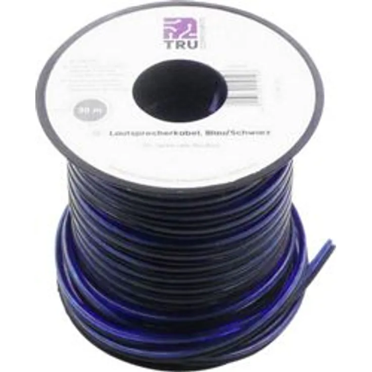 TRU COMPONENTS Lautsprecherkabel 2 x 0.80 mm² Blau, Schwarz 1565745 30 m (1565745)