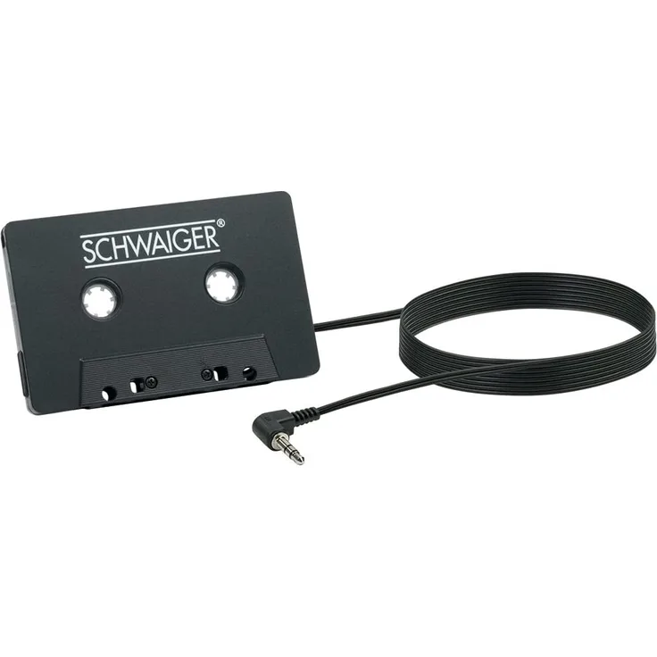 Schwaiger Adapterkassette 3,5mm Klinke Audio-Kassette-Adapter Kunststoff Schwarz