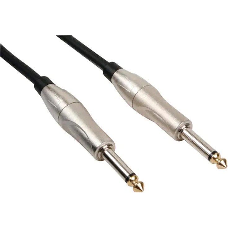 PROFESSIONELLES GITARRENKABEL, 6.35mm MONO-KLINKENSTECKER AUF 6.35mm MONO-KLINKENSTECKER - METALL (5m)