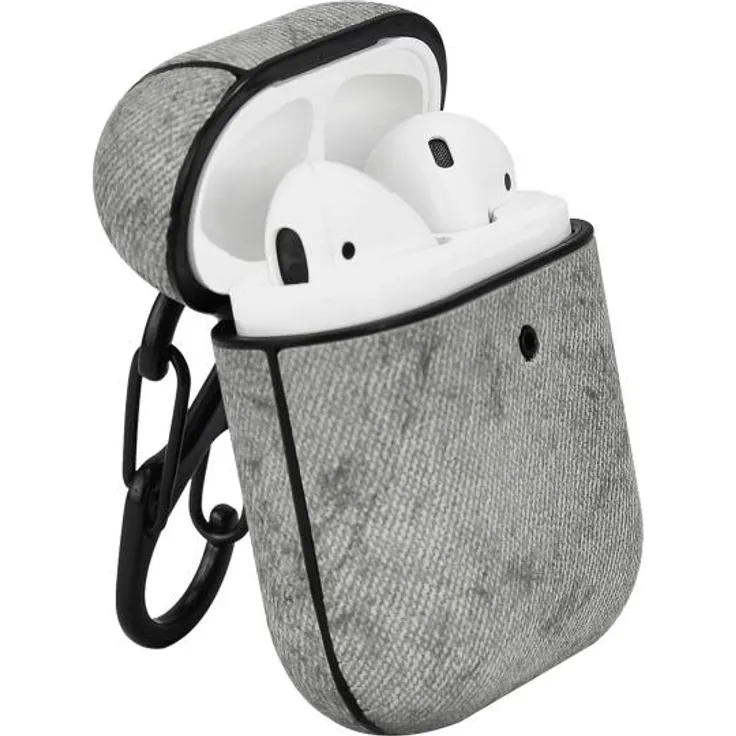 TERRATEC AirBox Fabric Grey Apple AirPods Case Kopfhörer Schutzhülle Box kabellose Aufladung