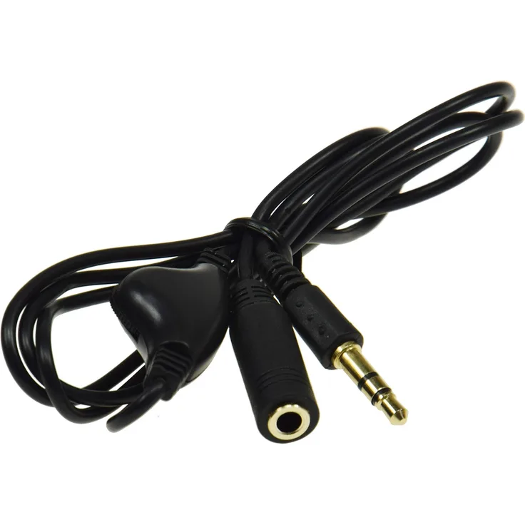 Kopfhörer-Verlängerungskabel 1m mit Lautstärke-Regler