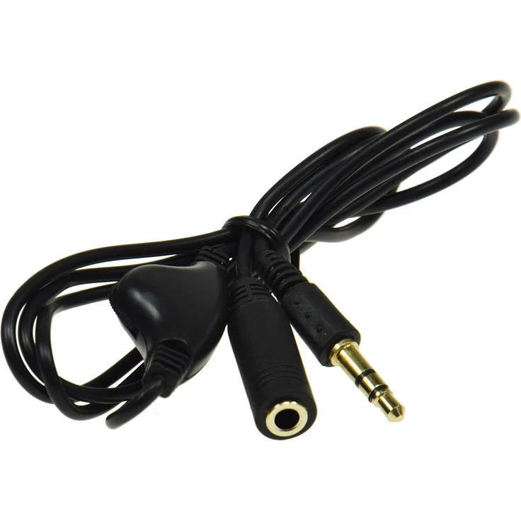 Kopfhörer-Verlängerungskabel 1m mit Lautstärke-Regler