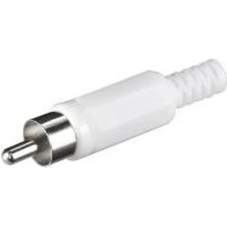 Cinchstecker weiß - Plastikausführung mit Knickschutz