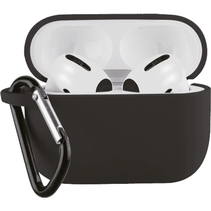 Vivanco Protection Case für Apple AirPods 3, mit Karabiner, Schwarz